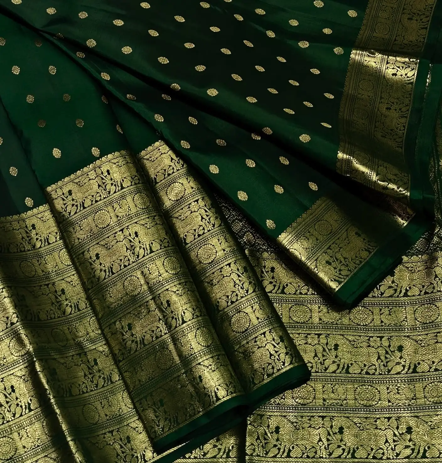 Kanchipuram Handloom Bridal Butta Zari Silk Saree
